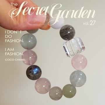 ⭕原創設計水晶手串⭕星月童話 獨家手作 白水晶 灰兔毛 灰拉長 螢石 五行水晶 水晶手珠 人緣手串 桃花手串 療癒水晶