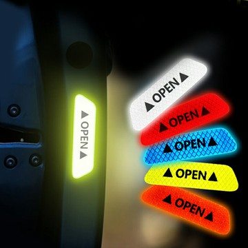 開車門安全警示反光貼 4入 車門反光貼 車門貼 車門警示 車用反光貼 反光車貼 反光貼紙【CW0350】普特汽車精品