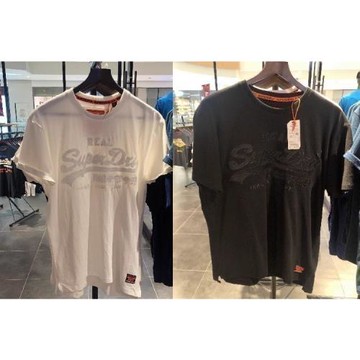 Superdry極度干燥夏日T恤Vintage Logo寬松剪裁貼花黑白橘粉4色