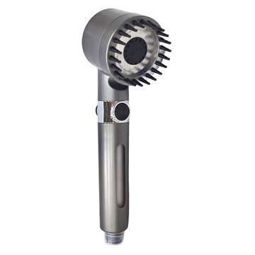 SPA按摩3檔增壓過濾蓮蓬頭 ABS材質 淨重240g  灰色  1個