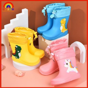 可愛雨鞋 雨鞋兒童 兒童防水鞋 幼兒雨鞋 小孩雨鞋 兒童雨靴兒童雨鞋男女童束口加棉防滑水鞋公主雨靴小孩膠鞋兒童款中小B8