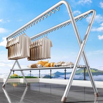 升級鞋架款晾衣架 加高掛衣架 160CM雙桿防風曬衣架 晾曬架 曬被架 曬鞋架