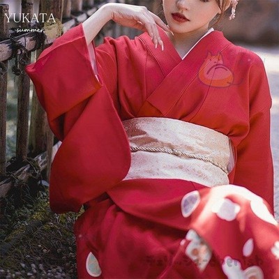 ゆかた 浴衣 女性 レディース レッド 赤 洗える 街着 お出かけ ショッピング 文化祭 夏 花見 花 花柄 婦人 レトロ きもの 古典 百合 牡丹 着れる 通販 Lineポイント最大get Lineショッピング