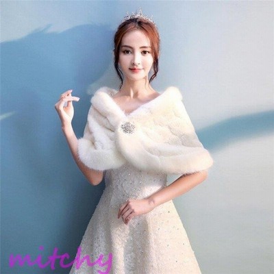 ファーショール ボレロ ウェディング レディース ファー パーティー ショール ドレス 成人式 着物 大判 ストール ファーケープ 厚手 フェイクファー 通販 Lineポイント最大get Lineショッピング