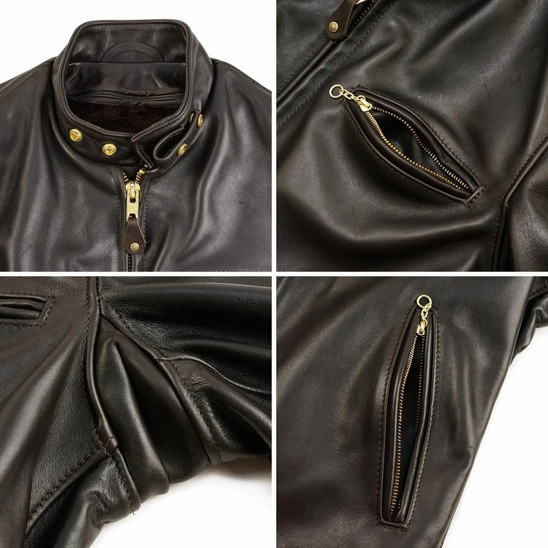 ショット SCHOTT 141 シングルライダース ブラウン BIG SIZE