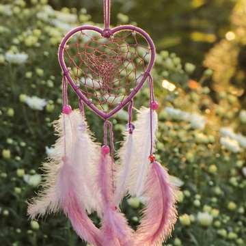 心動丨情人禮物 手工編織 生日禮物 捕夢網 掛飾-玫瑰紫紅