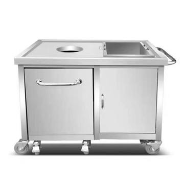 不銹鋼收殘臺收殘車食堂垃圾回收手推車廚房臺泔水臺餐盤收集殘羹