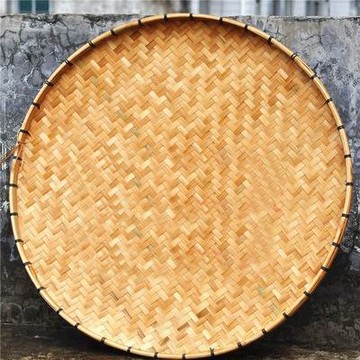 【無孔竹匾-B款80-次層竹皮-直徑80cm-1個/組】竹編竹製品竹匾竹篩子圓簸箕繪畫匾晾曬篩竹道具-38009