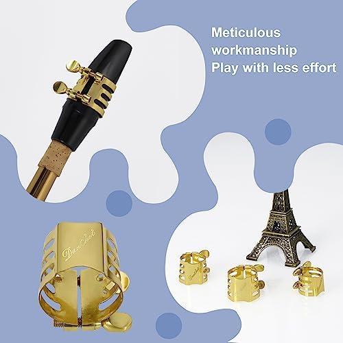 Soprano Saxophone Ligature Double Screws Gold Soprano Saxophone Ligature Fastener Mouthpiece Accessories並行輸入