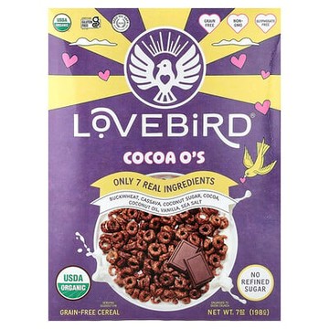 Lovebird, 有機無穀物燕麥，可可味，7 盎司（198 克）