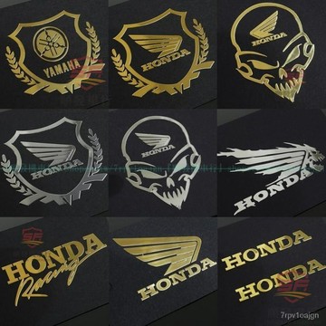 『廠傢直銷』機車金屬標車貼適用本田HONDA山葉YAMAHA機車擋風玻璃車貼『順發機車行』