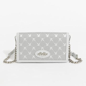 PLAYBOY - 鍊帶斜背包  Morning Mist系列 - 銀色/561-1111-82-4