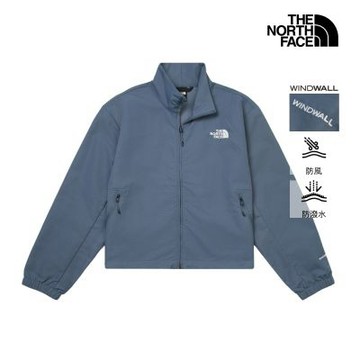 【The North Face 官方旗艦】北面女款藍色DWR防潑水防風外套｜8HQH0U3