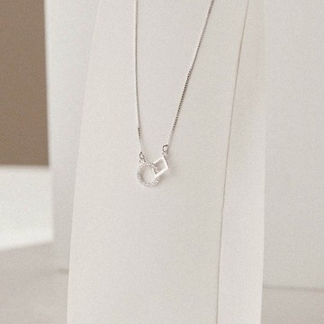 [快速出貨]【vacanza】幾何相扣 ‧ 純銀項鍊  ‧ 0302新品