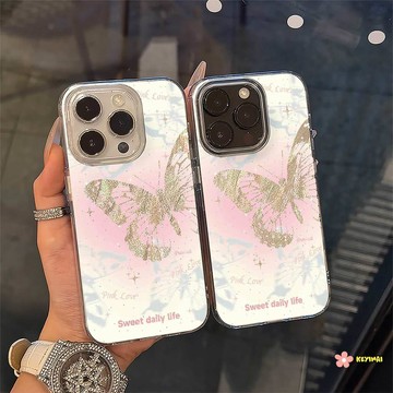 南區現貨✨ 手機殼 羽紗殼 蝴蝶 適用蘋果17Air 16 15 14 13 12 Pro Max Plus