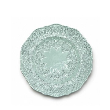 義大利VBC casa 手工浮雕蕾絲系列 21cm餐盤 蒂芬妮綠