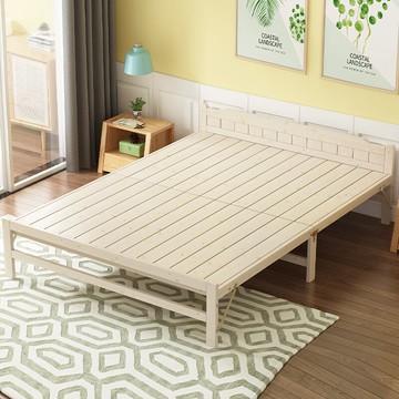 現代簡約折疊床結實耐用便攜辦公室午休單人家用實木雙人簡易床