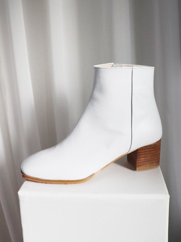 Wood Heel Middle Ankle Boots