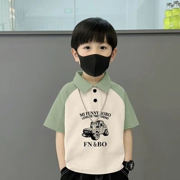 【台灣出貨】免運【迴頭客871人】兒童T恤男童翻領polo衫2026夏季新款上衣帥氣短袖衣服小童男孩