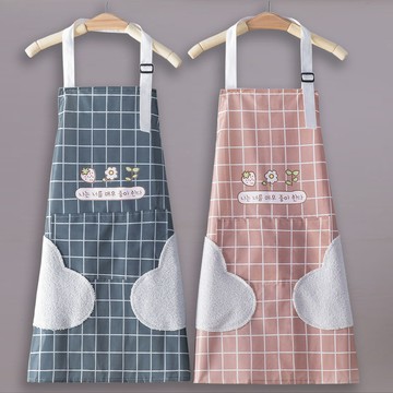 2條裝廚房圍裙家用 做飯防水防污防油罩衣 免洗耐臟可擦手 工作服女圍腰男【倪醬小鋪】