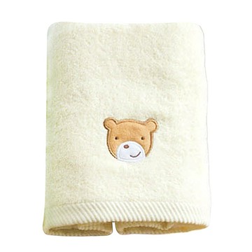 台灣興隆毛巾 素色繡花浴巾 470g 147 x 74cm 棉紗 黃色  1條