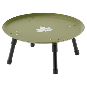 LOGOS 鐵金剛矮圓桌  40 × 40 × 18cm 收納40 × 40 × 4cm  40cm  綠色 + 黑色