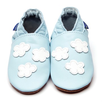 英國Inch Blue - 真皮手工寶寶鞋-藍天白雲