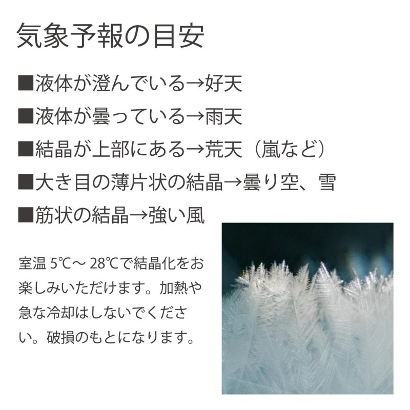 天気によって結晶が変化する 雲海から山頂がのぞく 小さなストーム