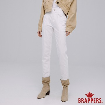 BRAPPERS 女款 Boy friend系列-高腰全棉九分褲-白