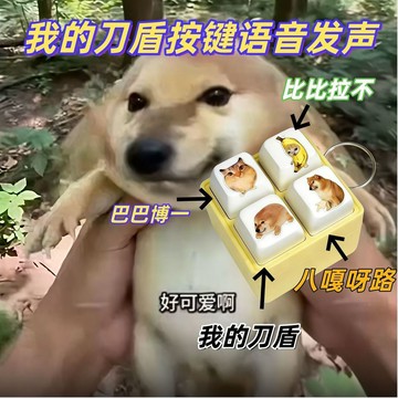 臺灣最低🍑我的刀盾比比拉不語音發聲玩偶解壓整蠱按鍵掛件爆款2026新款PD