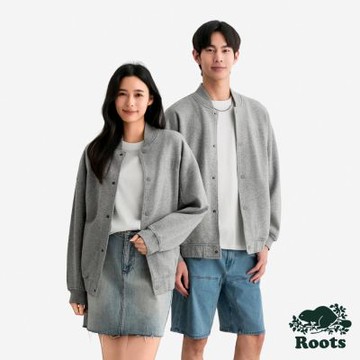 Roots中性-GF MODERN CLASSIC 棒球外套-灰色