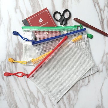 綠的事務 A6可掛式網狀拉鍊袋 防水收納袋 霧透收納袋 文具袋