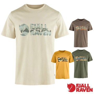 【 Fjallraven 小狐狸】男 Multicolor Logo 透氣舒適有機棉針織圓領短袖T恤/12600268