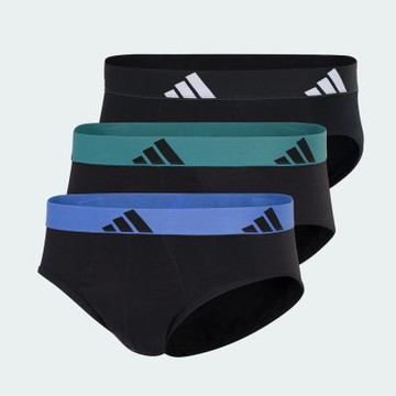 adidas M ACTIVE FLEX COTTON BRIEF 3 PAIRS 男士 親膚彈性貼身內褲三件組-橄欖綠／皇家藍／深藍