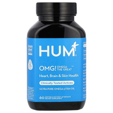 HUM Nutrition, 我的天吶！Omega The Great™，超全 Omega-3 魚油，1400 毫克，60 粒軟膠囊（每粒軟膠囊 700 毫克）