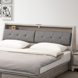 【MUNA 家居】艾洛利5尺床頭箱/共兩色/附USB插座深橡木色