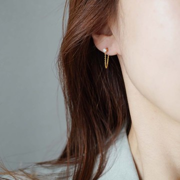 純銀 925 CZ 鍊墜耳環