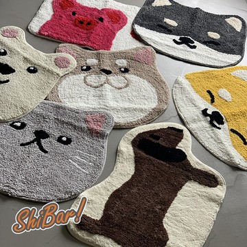 （可愛動物造型）地毯 居家地毯 地墊 浴室地毯 居家用品 衛浴用品 進門踏墊 入門踏墊 柴犬地毯 貓咪地毯 高雄店