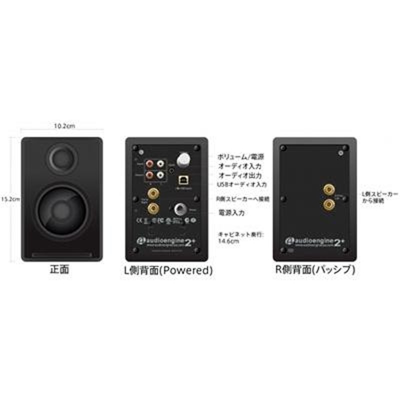 Audioengine 超小型 Bluetooth パワードスピーカー A2+(2台セット)/Red