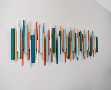 原木 木圓棒 現代 壁掛 藝術