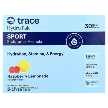 Trace, Hydro Pak Sport，樹莓檸檬水味，30 條，每條 0.28 盎司（8 克）