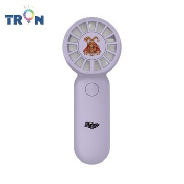 TRON 迷你手持風扇 紫色 塔羅星座貓咪 三檔風速 防丟掛繩 充電風扇
