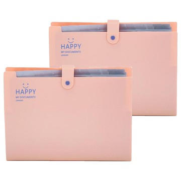 Staypic 12格風琴文件整理夾 粉色 1個  2個
