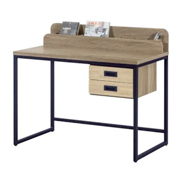 文創集 莫考雙色3.5尺二抽書桌-106x60x94cm免組