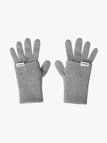 100% Cashmere Rib Line Gloves (Light Gray)