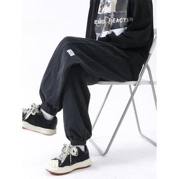 男生褲子秋季新款潮流束腳衛褲青少年初中生學生運動褲大碼休閑褲