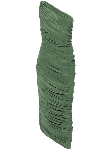 Norma Kamali - Diana draped midi dress - women - Polyester/Spandex/Elastane - XS - Green