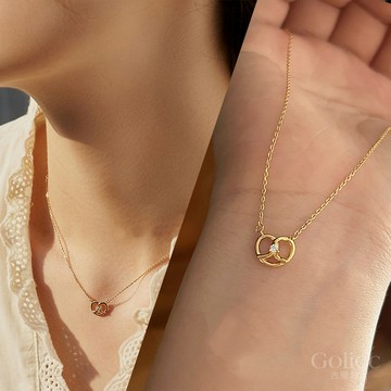 【Gulicc】古莉可 項鍊 韓版簍空繩結愛心項鍊