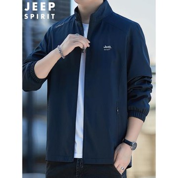 JEEP夾克男士休閑春秋外套防風立領茄克寬松商務衣服中青年2024