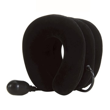 AHOYE 便攜充氣式頸椎牽引枕 黑色 頸部舒緩支撐 輕巧易攜帶  1個  23 x 27 x 4.5cm